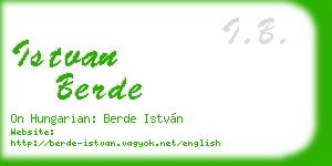 istvan berde business card