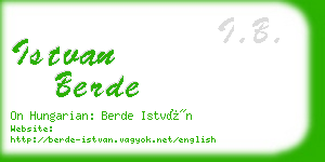 istvan berde business card